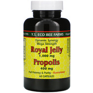 <img alt="Y.S. Eco Bee Farms, Royal Jelly, Propolis, 1,000 mg/400 mg, 60 Capsules" title="Y.S. Eco Bee Farms, Royal Jelly, Propolis, 1,000 mg/400 mg, 60 Capsules,726635797398"