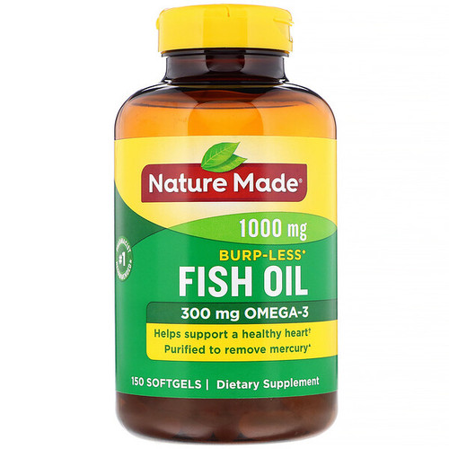 <img alt="Nature Made, Fish Oil, Burp-Less, 1,000 mg, 150 Softgels" title="Nature Made, Fish Oil, Burp-Less, 1,000 mg, 150 Softgels,031604026653"
