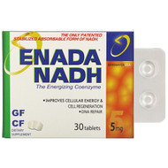 <img alt="ENADA, Enada NADH, The Energizing Coenzyme, 5 mg, 30 Tablets" title="ENADA, Enada NADH, The Energizing Coenzyme, 5 mg, 30 Tablets,709546103502"