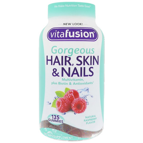 <img alt="VitaFusion, Gorgeous Hair, Skin & Nails Multivitamin, Natural Raspberry Flavor, 135 Gummies" title="VitaFusion, Gorgeous Hair, Skin & Nails Multivitamin, Natural Raspberry Flavor, 135 Gummies,027917020068"