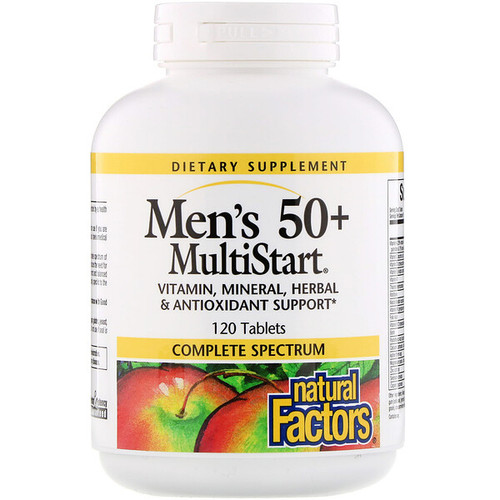 <img alt="Natural Factors, Mens 50+ MultiStart, 120 Tablets" title="Natural Factors, Mens 50+ MultiStart, 120 Tablets,068958015736"