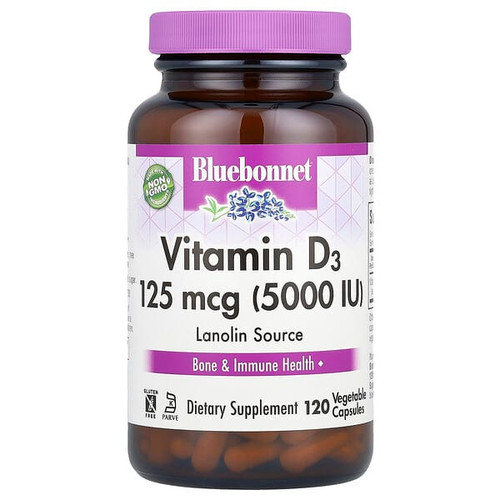 <img alt="Bluebonnet Nutrition, Vitamin D3, 125 mcg (5,000 IU), 120 Vegetable Capsules" title="Bluebonnet Nutrition, Vitamin D3, 125 mcg (5,000 IU), 120 Vegetable Capsules,743715003699"
