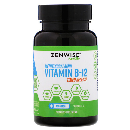 <img alt="Zenwise Health, Methylcobalamin, Vitamin B-12, Timed Release, 1000 mcg, 160 Tablets" title="Zenwise Health, Methylcobalamin, Vitamin B-12, Timed Release, 1000 mcg, 160 Tablets,856521007055"
