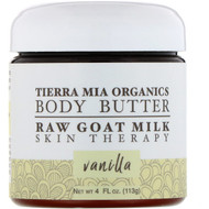 Tierra Mia Organics, Body Butter, Raw Goat Milk, Skin Therapy, Vanilla, 4 fl oz (113 g)
