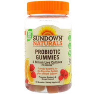 Sundown Naturals, Probiotic Gummies, Pineapple, Raspberry & Orange Flavored, 60 Gummies