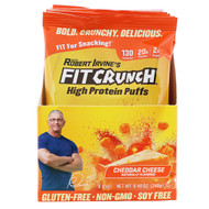 FITCRUNCH, High Protein Puffs, Cheddar Cheese, 8 Bags, 1.05 oz (30 g) Each