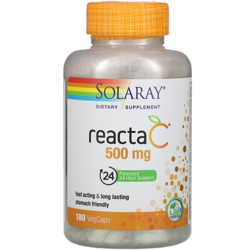 <img alt="Solaray Reacta-C - 500 mg - 180 Vegetarian Capsules" title="Solaray Reacta-C - 500 mg - 180 Vegetarian Capsules,076280166262"