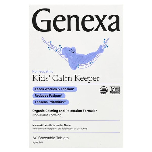<img alt="Genexa, Kids´ Calm Keeper, Ages 3-11, Vanilla & Lavender, 60 Chewable Tablets" title="Genexa, Kids´ Calm Keeper, Ages 3-11, Vanilla & Lavender, 60 Chewable Tablets,857630006106"