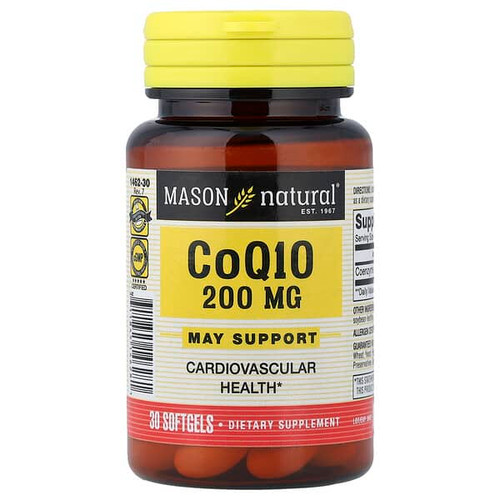 <img alt="Mason Natural, CoQ10, 200 mg, 30 Softgels" title="Mason Natural, CoQ10, 200 mg, 30 Softgels,311845146281"