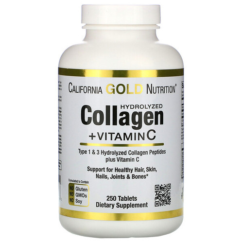 <img alt="California Gold Nutrition, Hydrolyzed Collagen Peptides + Vitamin C, Type 1 & 3, 6,000 mg, 250 Tablets" title="California Gold Nutrition, Hydrolyzed Collagen Peptides + Vitamin C, Type 1 & 3, 6,000 mg, 250 Tablets,898220011780"