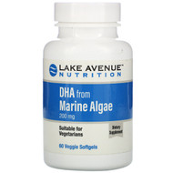 <img alt="Lake Avenue Nutrition, DHA from Marine Algae, Vegetarian Omega, 200 mg, 60 Veggie Softgels" title="Lake Avenue Nutrition, DHA from Marine Algae, Vegetarian Omega, 200 mg, 60 Veggie Softgels,898220014118"