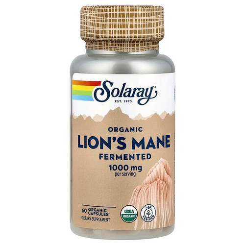 <img alt="Solaray, Organic Lions Mane, Fermented, 60 Organic Capsules (500 mg per Capsule)" title="Solaray, Organic Lions Mane, Fermented, 60 Organic Capsules (500 mg per Capsule),076280719833"