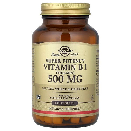 <img alt="Solgar, Vitamin B1, 500 mg, 100 Tablets" title="Solgar, Vitamin B1, 500 mg, 100 Tablets,033984029804"