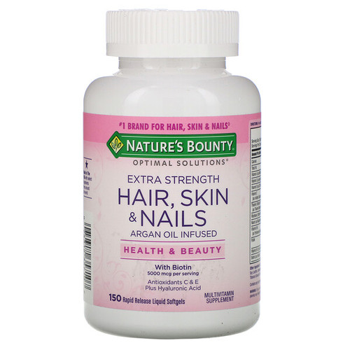<img alt="Natures Bounty, Optimal Solutions, Extra Strength Hair, Skin & Nails, 150 Rapid Release Liquid Softgels" title="Natures Bounty, Optimal Solutions, Extra Strength Hair, Skin & Nails, 150 Rapid Release Liquid Softgels,074312357107"