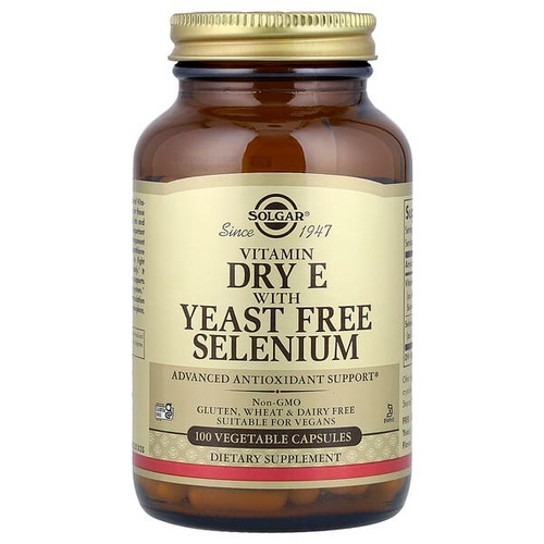<img alt="Solgar, Vitamin Dry E with Yeast Free Selenium, 100 Vegetable Capsules" title="Solgar, Vitamin Dry E with Yeast Free Selenium, 100 Vegetable Capsules,033984033511"