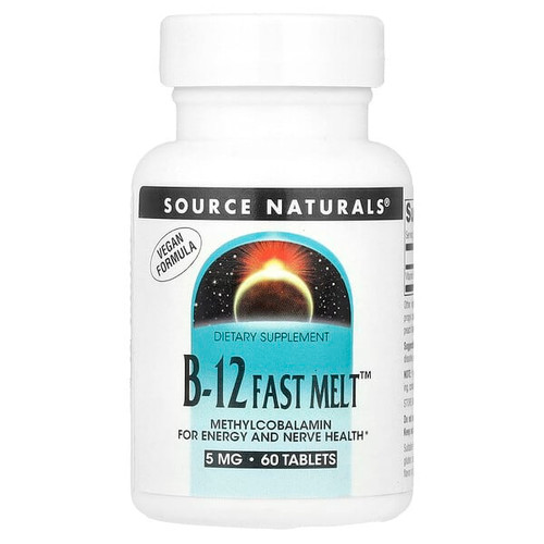 <img alt="Source Naturals, B-12 Fast Melt, 5 mg, 60 Tablets" title="Source Naturals, B-12 Fast Melt, 5 mg, 60 Tablets,021078024620"