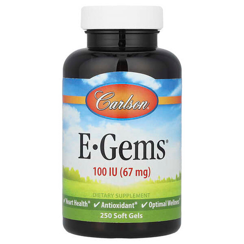 <img alt="Carlson, E-Gems, 67 mg (100 IU), 250 Softgels" title="Carlson, E-Gems, 67 mg (100 IU), 250 Softgels,088395003127"