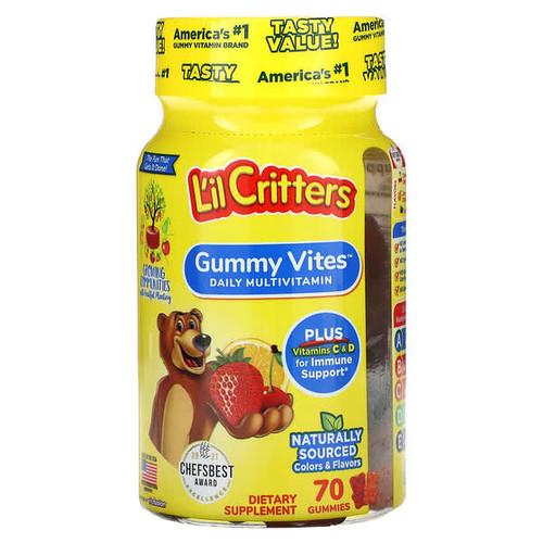 <img alt="Lil Critters, Gummy Vites Daily Multivitamin, 70 Gummies" title="Lil Critters, Gummy Vites Daily Multivitamin, 70 Gummies,027917006239"