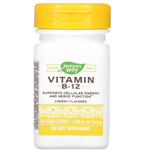 <img alt="Natures Way, Vitamin B-12, Cherry Flavored, 2,000 mcg, 100 Lozenges" title="Natures Way, Vitamin B-12, Cherry Flavored, 2,000 mcg, 100 Lozenges,033674404409"