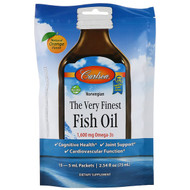 Carlson Labs, The Very Finest Fish Oil, Natural Orange, 1,600 mg, 15 Packets, 5 ml Each