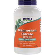 <img alt="Now Foods, Magnesium Citrate, 180 Softgels" title="Now Foods, Magnesium Citrate, 180 Softgels,733739012982"