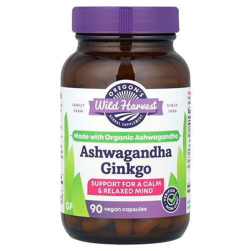 <img alt="Oregons Wild Harvest, Ashwagandha Ginkgo, 90 Vegan Capsules" title="Oregons Wild Harvest, Ashwagandha Ginkgo, 90 Vegan Capsules,706195004709"