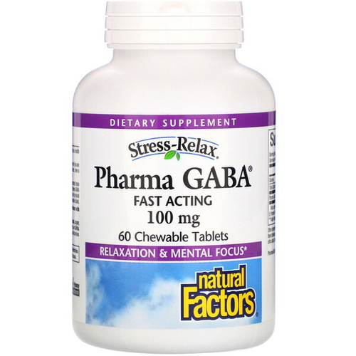 <img alt="Natural Factors, Stress-Relax, Pharma GABA, 100 mg, 60 Chewable Tablets" title="Natural Factors, Stress-Relax, Pharma GABA, 100 mg, 60 Chewable Tablets,068958028354"