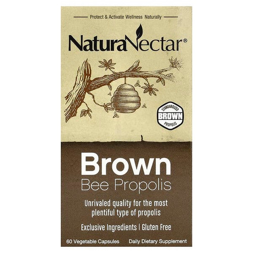 <img alt="NaturaNectar, Brown Bee Propolis, 60 Vegetable Capsules" title="NaturaNectar, Brown Bee Propolis, 60 Vegetable Capsules,837654326626"