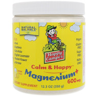 Natural Balance, Happy Camper Calm & Happy Magnesium, Lemon, 600 mg, 12.3 oz (350 g)