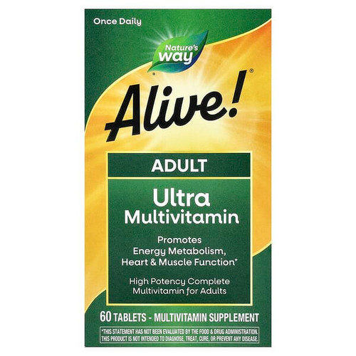 <img alt="Natures Way, Alive Adult Ultra Multivitamin, 60 Tablets" title="Natures Way, Alive Adult Ultra Multivitamin, 60 Tablets,033674156797"