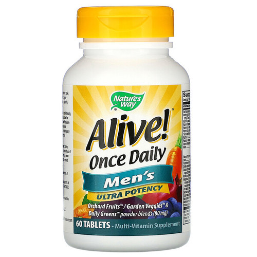 <img alt="Natures Way, Alive! Once Daily, Mens Multi-Vitamin, 60 Tablets" title="Natures Way, Alive! Once Daily, Mens Multi-Vitamin, 60 Tablets,033674156858"