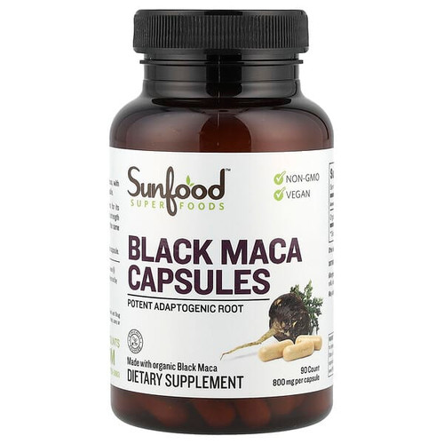 <img alt="Sunfood, Black Maca, 800 mg, 90 Capsules" title="Sunfood, Black Maca, 800 mg, 90 Capsules,803813102271"