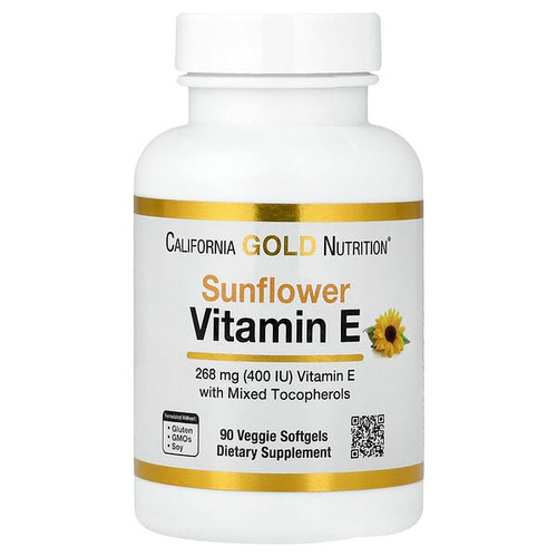 <img alt="California Gold Nutrition, Sunflower Vitamin E with Mixed Tocopherols, 400 IU, 90 Veggie Softgels" title="California Gold Nutrition, Sunflower Vitamin E with Mixed Tocopherols, 400 IU, 90 Veggie Softgels,898220011698"