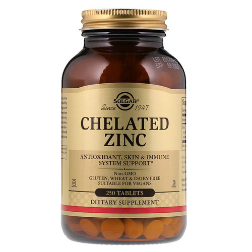 <img alt="Solgar, Chelated Zinc, 250 Tablets" title="Solgar, Chelated Zinc, 250 Tablets,033984008014"