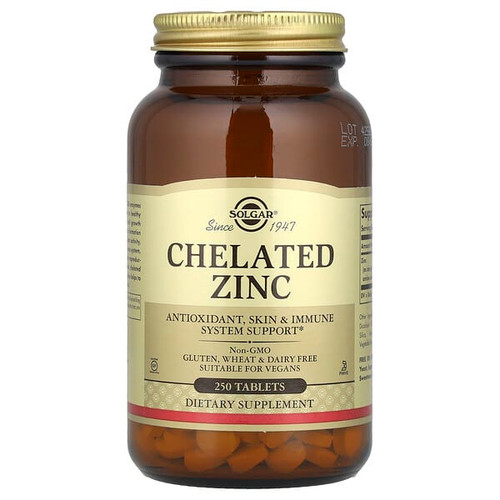 <img alt="Solgar, Chelated Zinc, 250 Tablets (22 mg per Tablet)" title="Solgar, Chelated Zinc, 250 Tablets (22 mg per Tablet),033984008014"