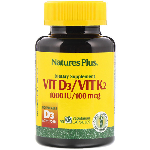 <img alt="Natures Plus, Vit D3/Vit K2, 1000 IU/100 mcg, 90 Vegetarian Capsules" title="Natures Plus, Vit D3/Vit K2, 1000 IU/100 mcg, 90 Vegetarian Capsules,097467010437"