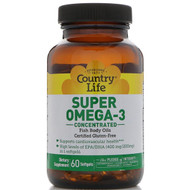 <img alt="Country Life, Super Omega-3, Concentrated, 60 Softgels" title="Country Life, Super Omega-3, Concentrated, 60 Softgels,015794045113"