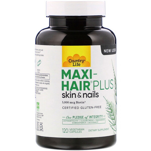 <img alt="Country Life, Maxi Hair Plus, 5,000 mcg, 120 Veggie Caps" title="Country Life, Maxi Hair Plus, 5,000 mcg, 120 Veggie Caps,015794050438"