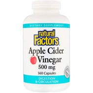 <img alt="Natural Factors, Apple Cider Vinegar, 500 mg, 360 Capsules" title="Natural Factors, Apple Cider Vinegar, 500 mg, 360 Capsules,068958020549"