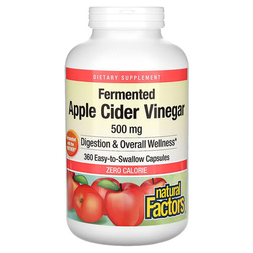 <img alt="Natural Factors, Fermented Apple Cider Vinegar, 500 mg, 360 Easy-to -Swallow Capsules" title="Natural Factors, Fermented Apple Cider Vinegar, 500 mg, 360 Easy-to -Swallow Capsules,068958020549"