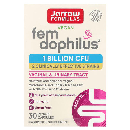<img alt="Jarrow Formulas, Vegan Fem Dophilus, 1 Billion CFU, 30 Veggie Capsules" title="Jarrow Formulas, Vegan Fem Dophilus, 1 Billion CFU, 30 Veggie Capsules,790011030416"