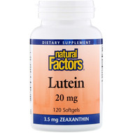 <img alt="Natural Factors, Lutein, 20 mg, 120 Softgels" title="Natural Factors, Lutein, 20 mg, 120 Softgels,068958010335"