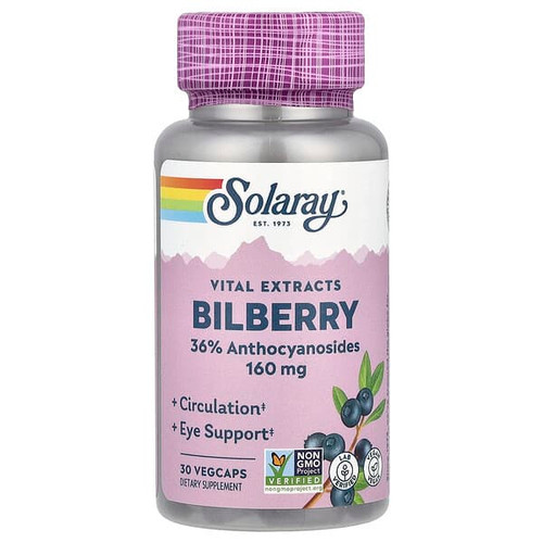 <img alt="Solaray, Vital Extracts Bilberry, 30 VegCaps" title="Solaray, Vital Extracts Bilberry, 30 VegCaps,076280031126"