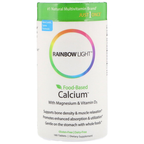 <img alt="Rainbow Light, Just Once, Food-Based Calcium, 180 Tablets" title="Rainbow Light, Just Once, Food-Based Calcium, 180 Tablets,021888109524"