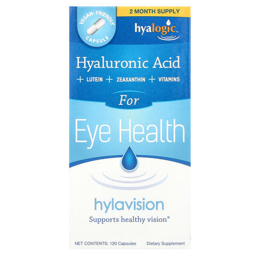<img alt="Hyalogic, Hylavision, Hyaluronic Acid + Lutein + Zeaxathin + Vitamins, 120 Capsules" title="Hyalogic, Hylavision, Hyaluronic Acid + Lutein + Zeaxathin + Vitamins, 120 Capsules,858259000254"