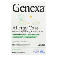 <img alt="Genexa, Allergy Care, Non-Drowsy Organic Allergy & Decongestant, Organic Acai Berry , 60 Chewable Tablets" title="Genexa, Allergy Care, Non-Drowsy Organic Allergy & Decongestant, Organic Acai Berry , 60 Chewable Tablets,857630006052"