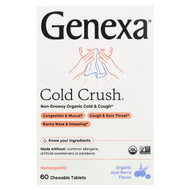 <img alt="Genexa, Cold Crush, Non-Drowsy Organic Cold & Cough, Organic Acai Berry, 60 Chewable Tablets" title="Genexa, Cold Crush, Non-Drowsy Organic Cold & Cough, Organic Acai Berry, 60 Chewable Tablets,857630006069"