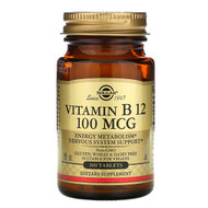 <img alt="Solgar, Vitamin B12, 100 mcg, 100 Tablets" title="Solgar, Vitamin B12, 100 mcg, 100 Tablets,033984031807"