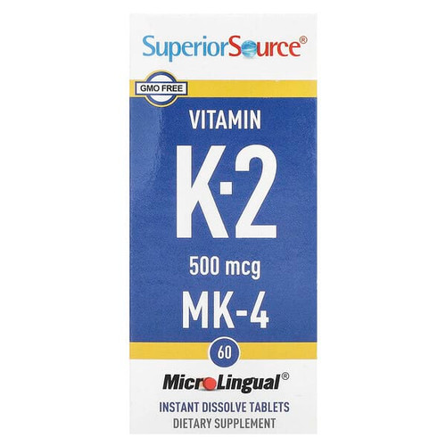 <img alt="Superior Source, Vitamin K-2, 500 mcg, 60 MicroLingual Instant Dissolve Tablets" title="Superior Source, Vitamin K-2, 500 mcg, 60 MicroLingual Instant Dissolve Tablets,076635904105"