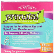 <img alt="21st Century, Prenatal Multivitamin/Mineral + DHA, 2 Bottles, 60 Tablets / 60 Softgels" title="21st Century, Prenatal Multivitamin/Mineral + DHA, 2 Bottles, 60 Tablets / 60 Softgels,740985271759"